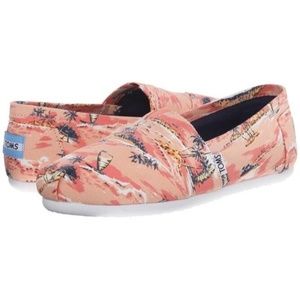Toms Coral Printed Palms Shoes [Size 7]